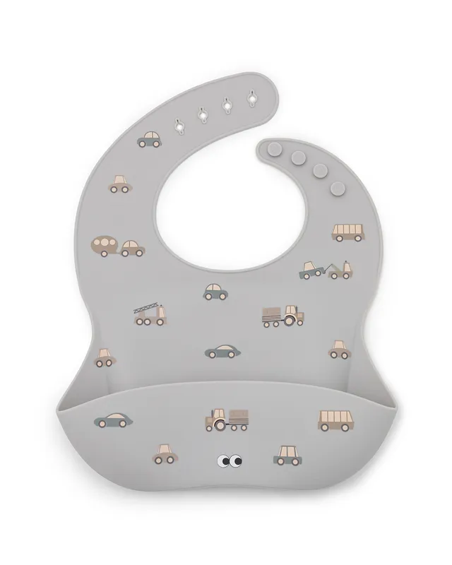 Noui Noui Bibs bavaglino silicone little wheels grigio