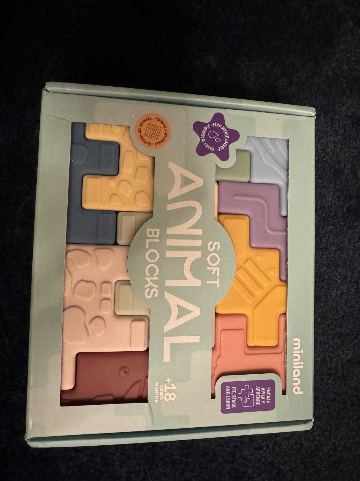 Miniland Soft Animal Blocks puzzle morbido animali 10 pezzi