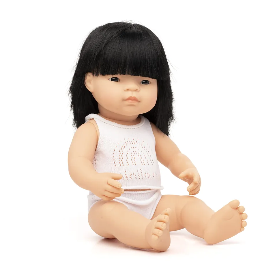 Miniland Baby Bambola Asian Girl 38 cm vinile anatomica