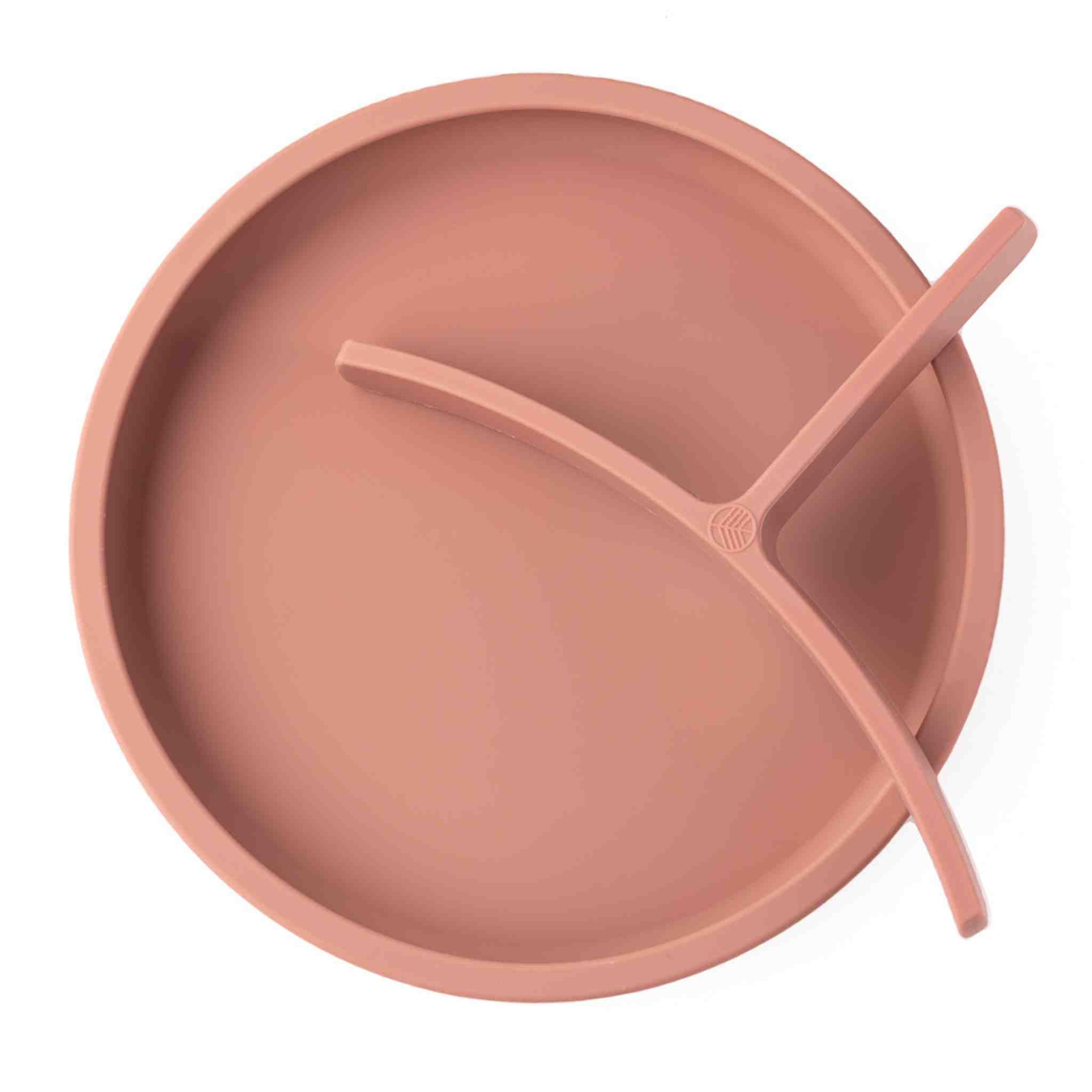 Eco Rascals Silicone Divider Plates Piatto Rosa con divisore