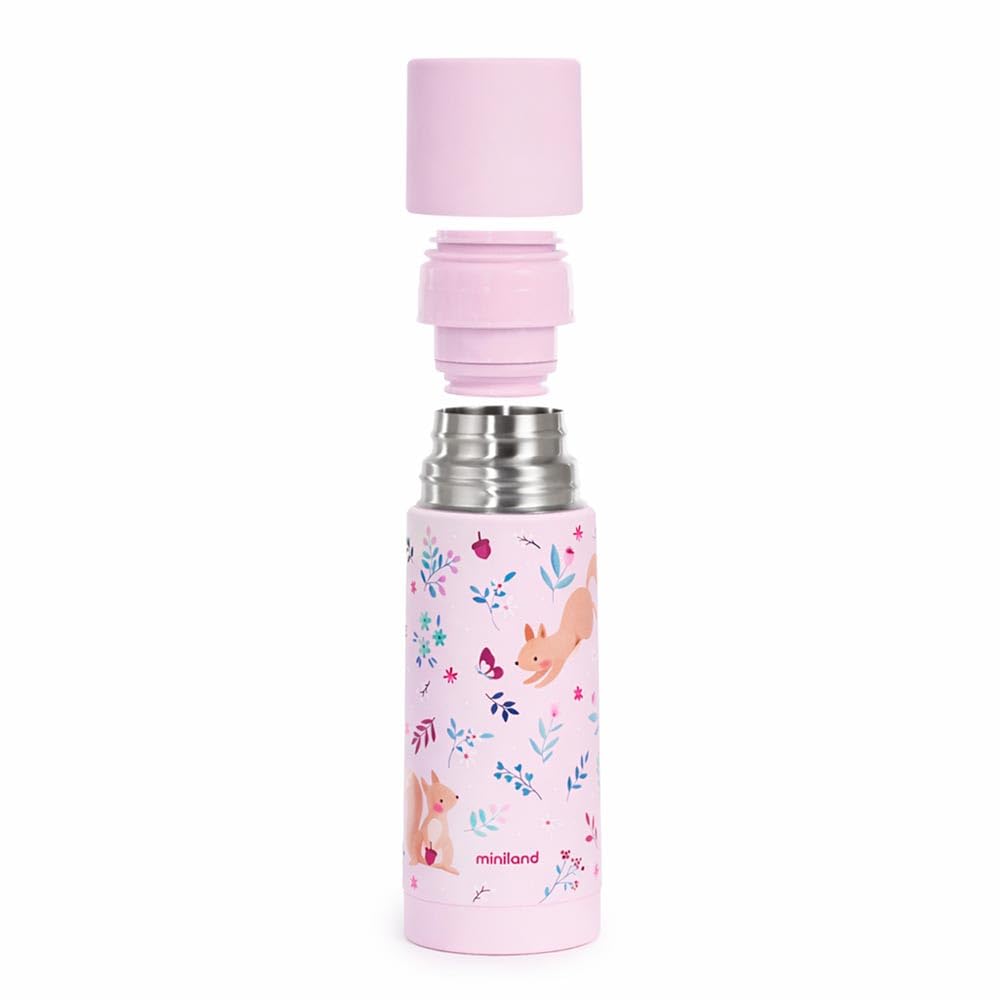 Miniland Passeggio borraccia termica 350ml acciaio Rosa Squirrel