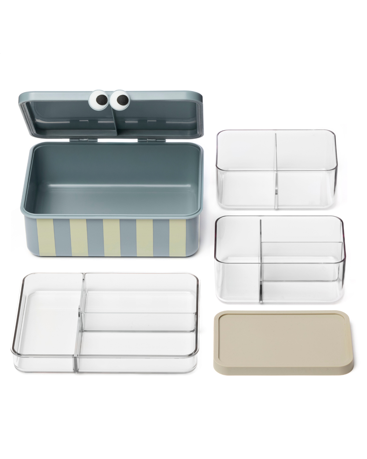 Noui Noui Lunch Boxes portapranzo blu 3 vassoi antigoccia
