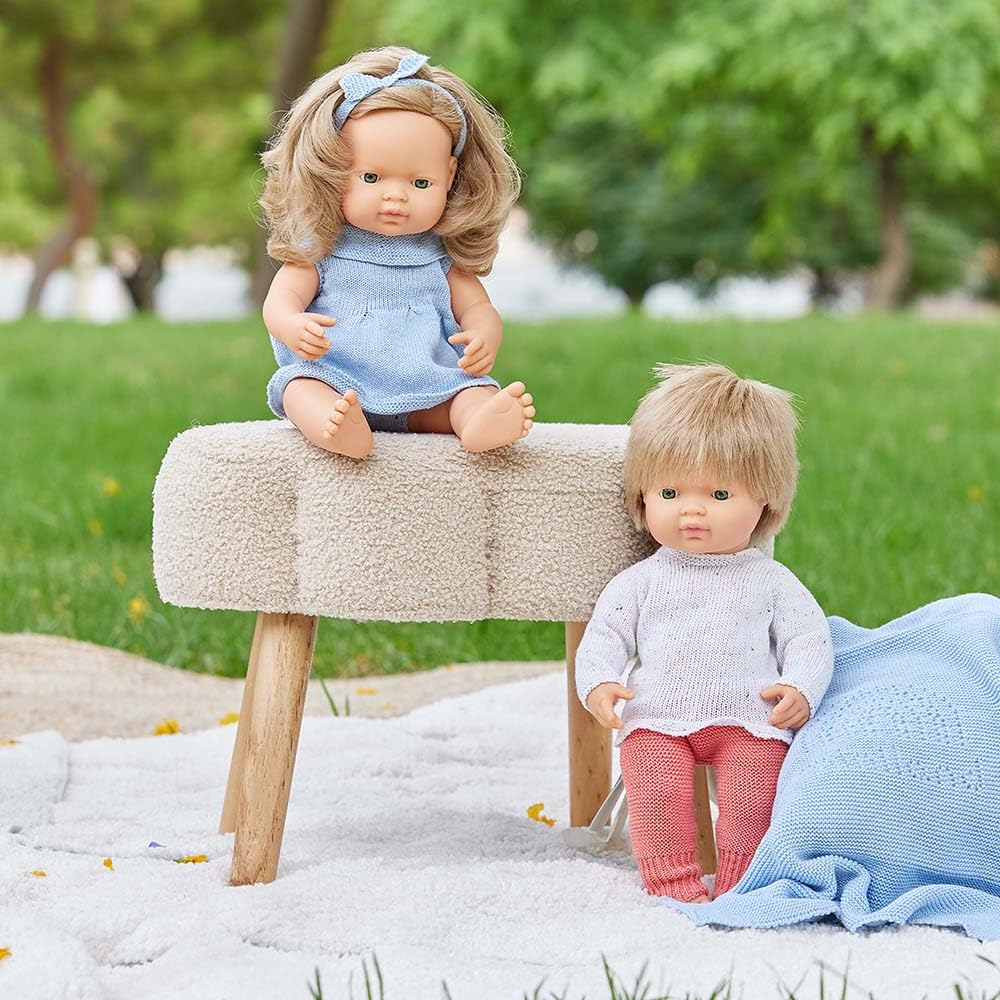 Miniland Bambola Europea 38 cm Bionda Bambina in Vinile