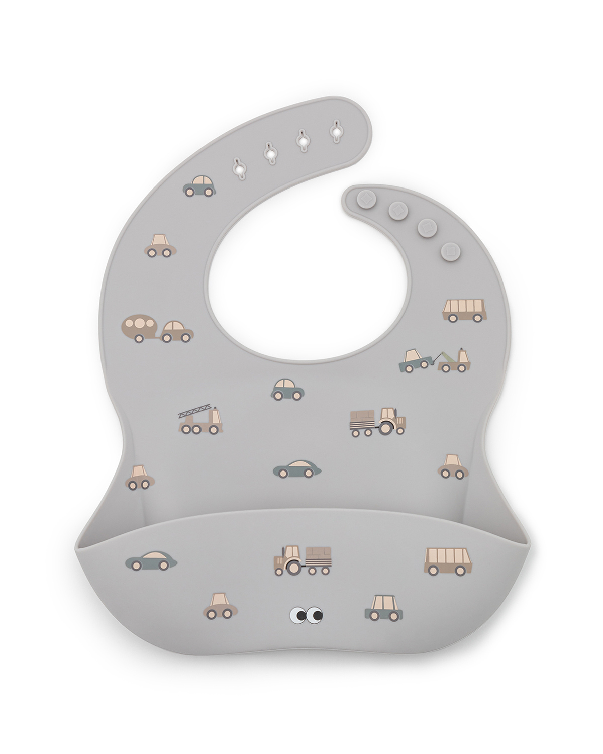 Noui Noui Bibs bavaglino silicone little wheels grigio