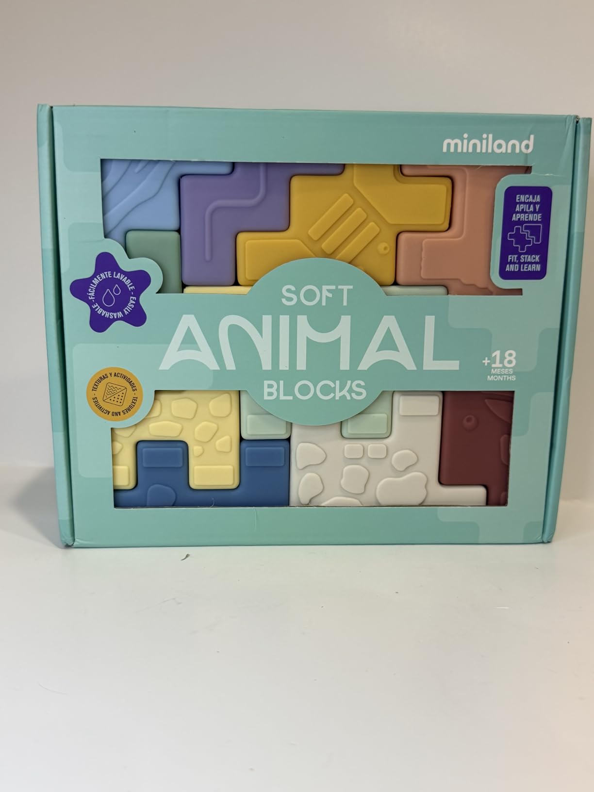 Miniland Soft Animal Blocks puzzle morbido animali 10 pezzi