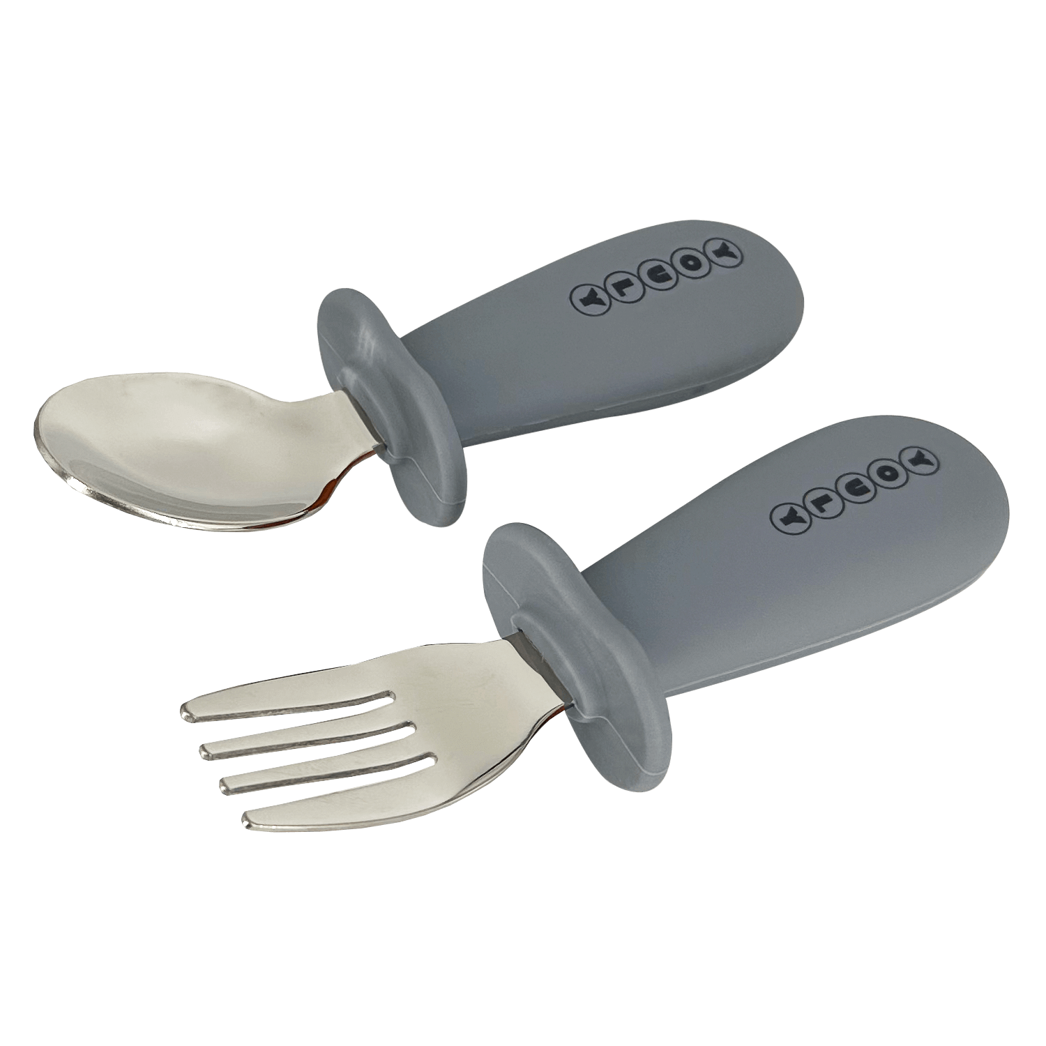 Youly Set Posate Bambino Grigio Cemento Forchetta Cucchiaio