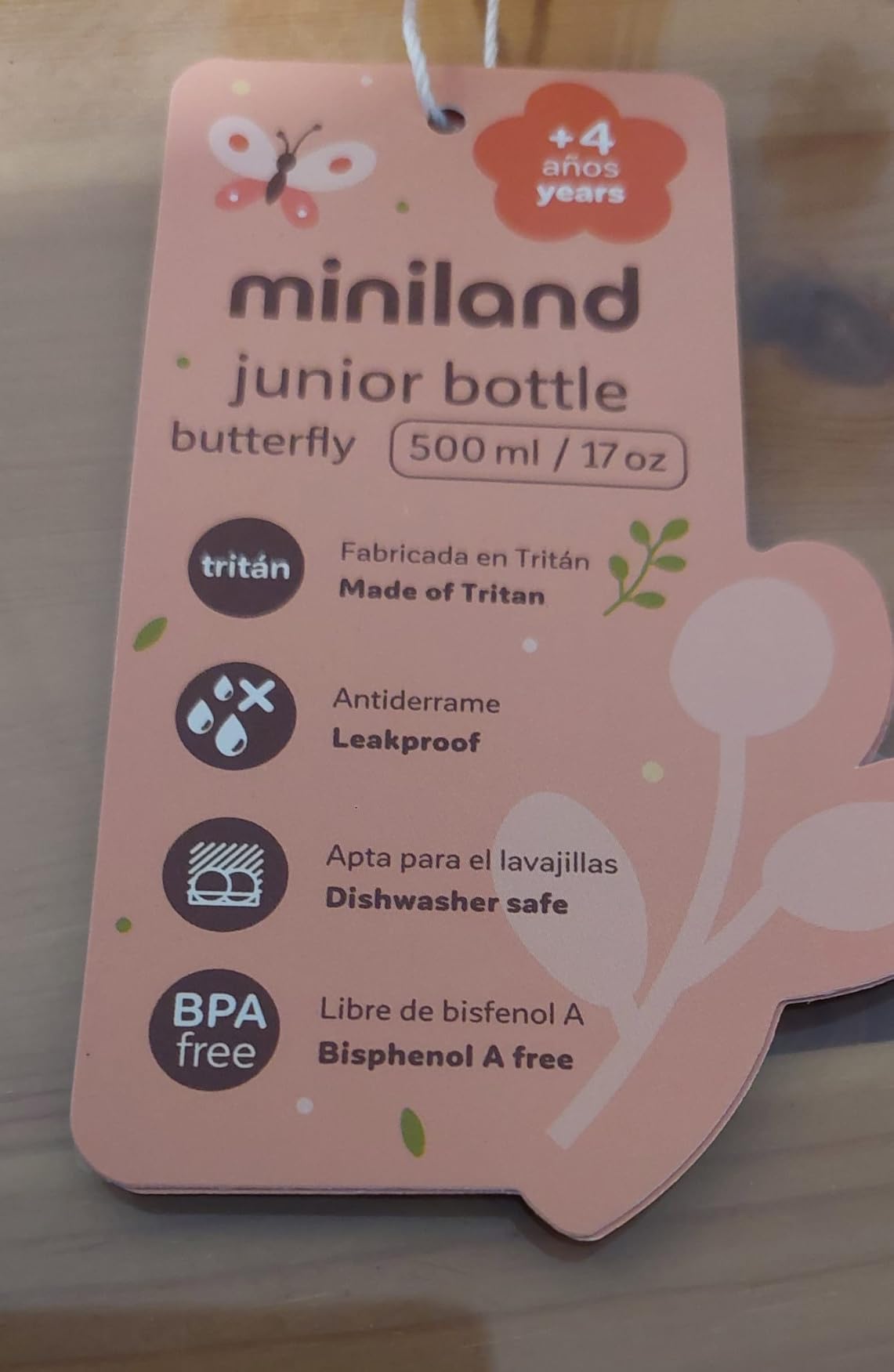 Miniland Junior Bottle Butterfly bottiglia 500 ml tritan