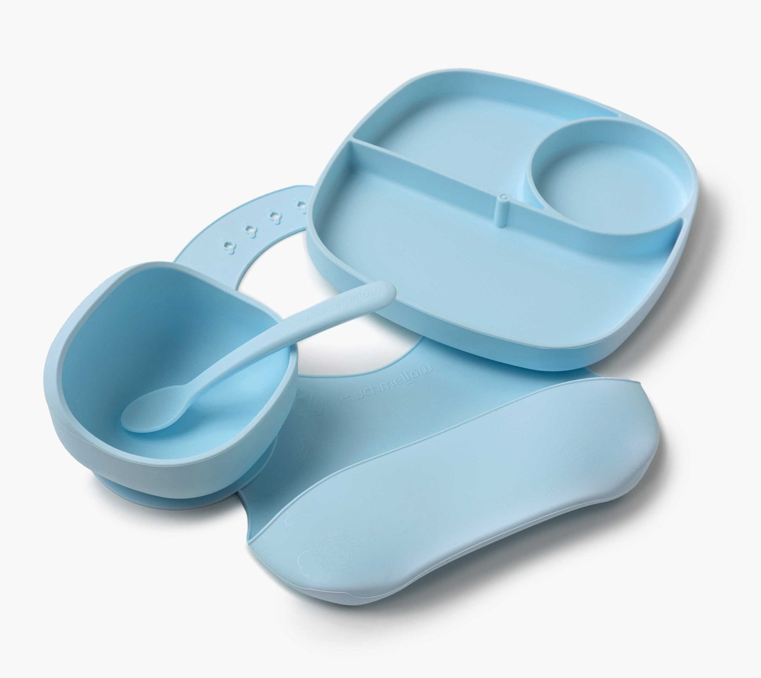 Muchmellow Pappa Set Pappa 4pz Ciotola Piatto Ventosa Silicone