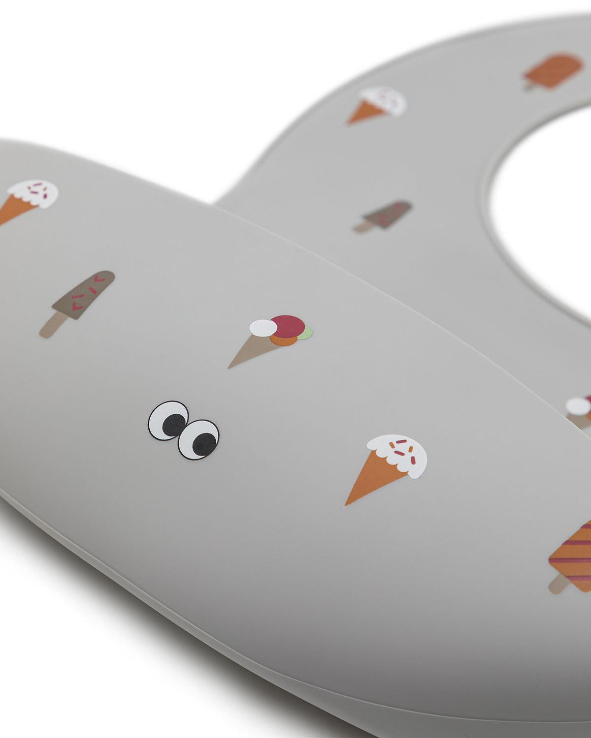Noui Noui Bavaglino silicone ice cream grey tasca grande