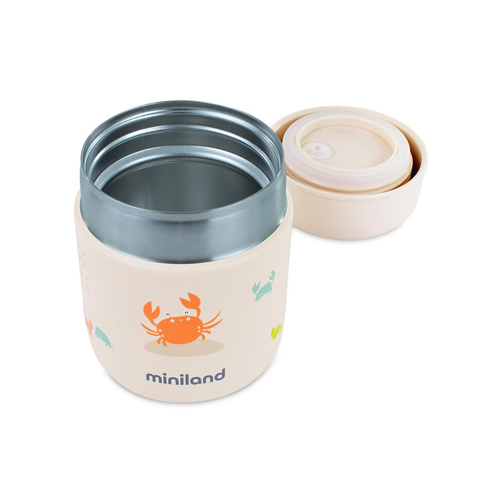 Miniland Passeggio thermos pappa 280ml acciaio blu
