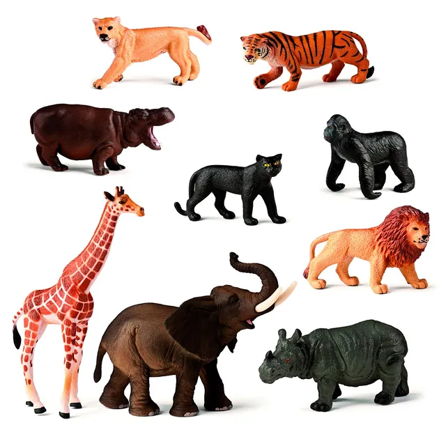 Miniland Figure di animali giungla statuine 10 pezzi multicolore