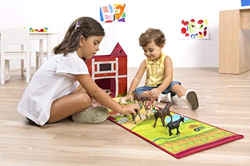 Miniland Figure di animali Farm Box baule fattoria tessuto