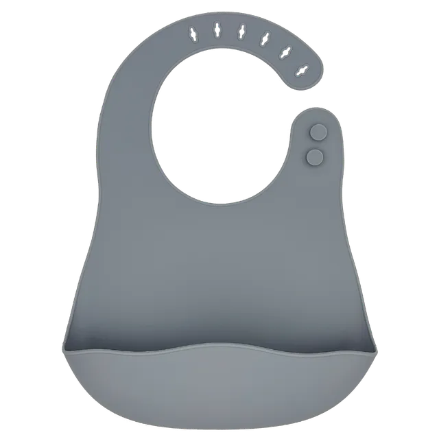 Youly Slab bavaglino silicone grigio con tasca regolabile