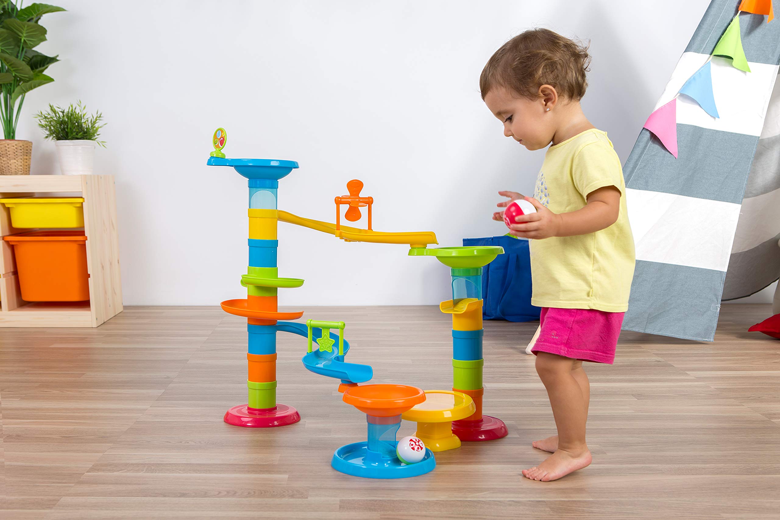 Miniland 97283 Torre Pop pista palline 27 pezzi 54 cm