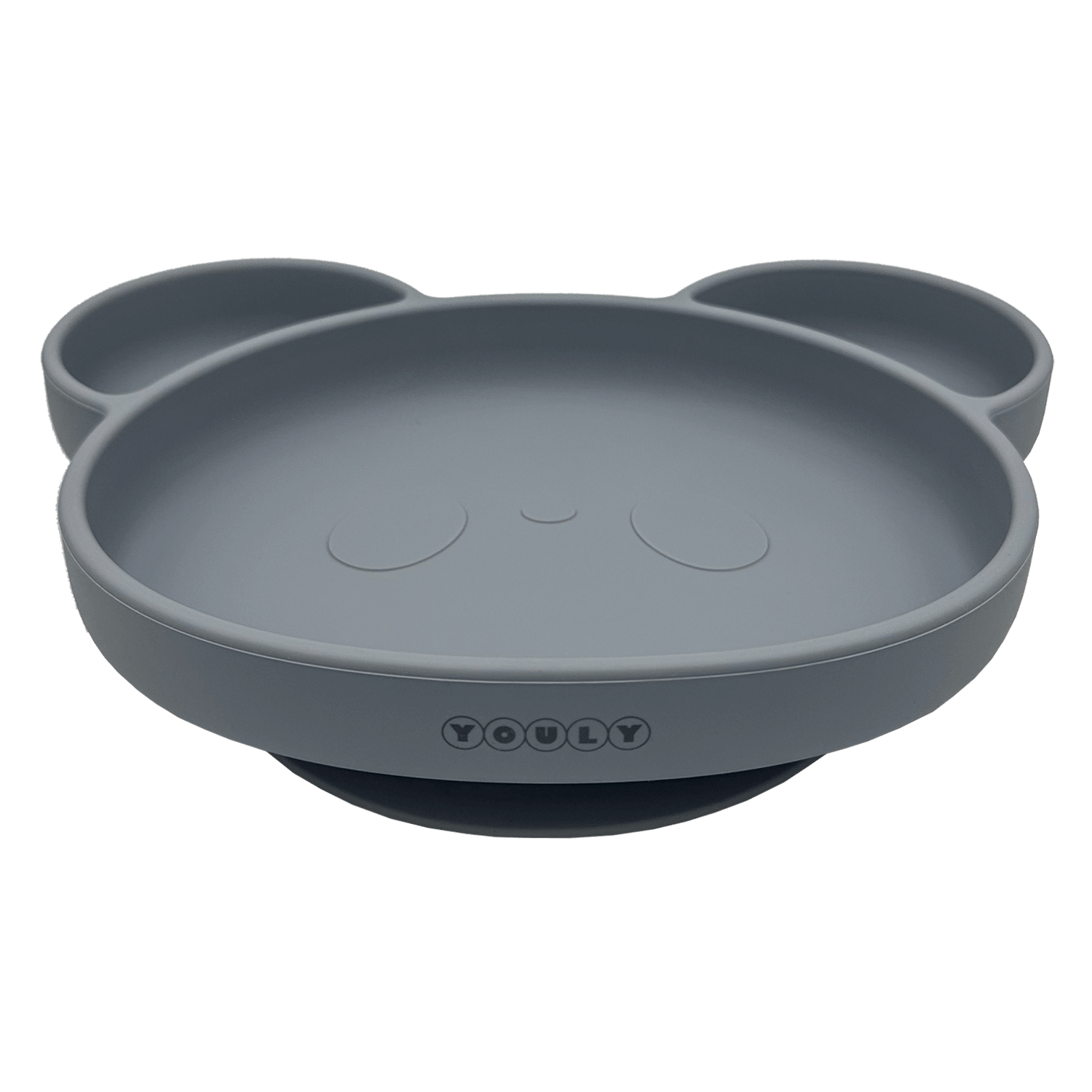 Youly Kinderborden Piatto Orso ventosa grigio silicone