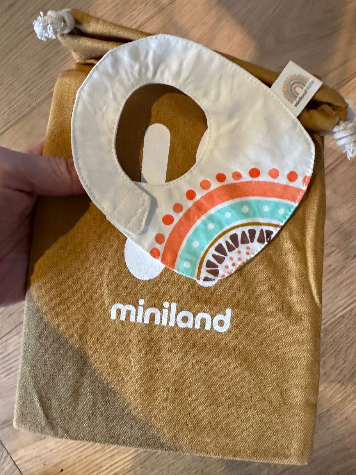 Miniland 94060 Set Pappa Bambola Legno 8 Pezzi Beige