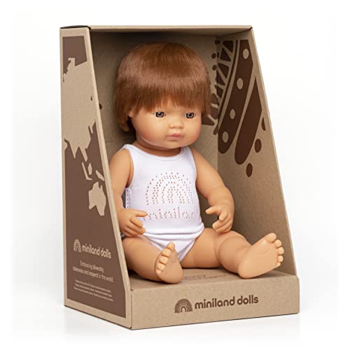 Miniland Bambole Bambola 38 cm capelli rossi europeo vinile