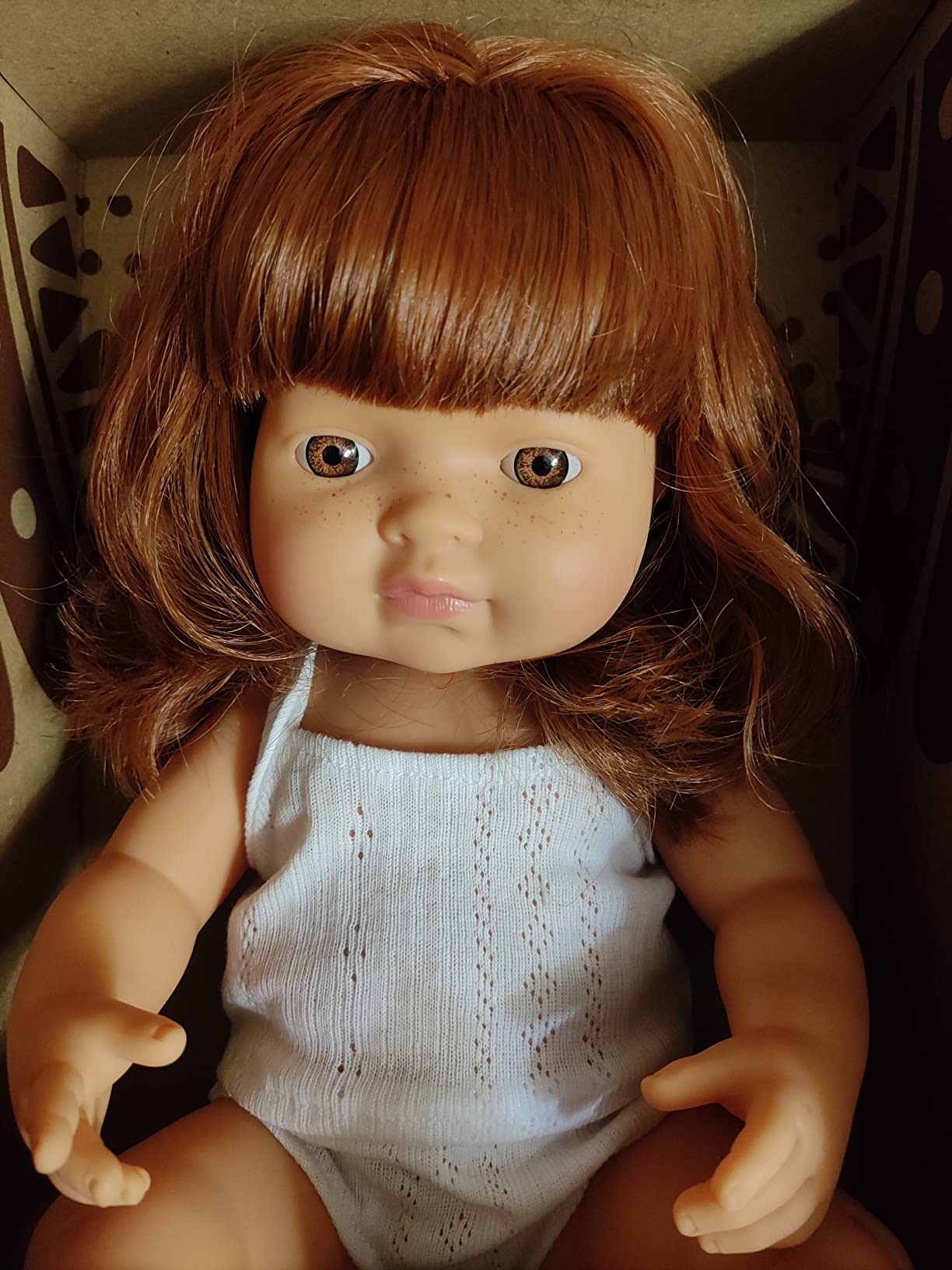 Miniland Bambole Baby Redhair Girl bambola vinile 38 cm