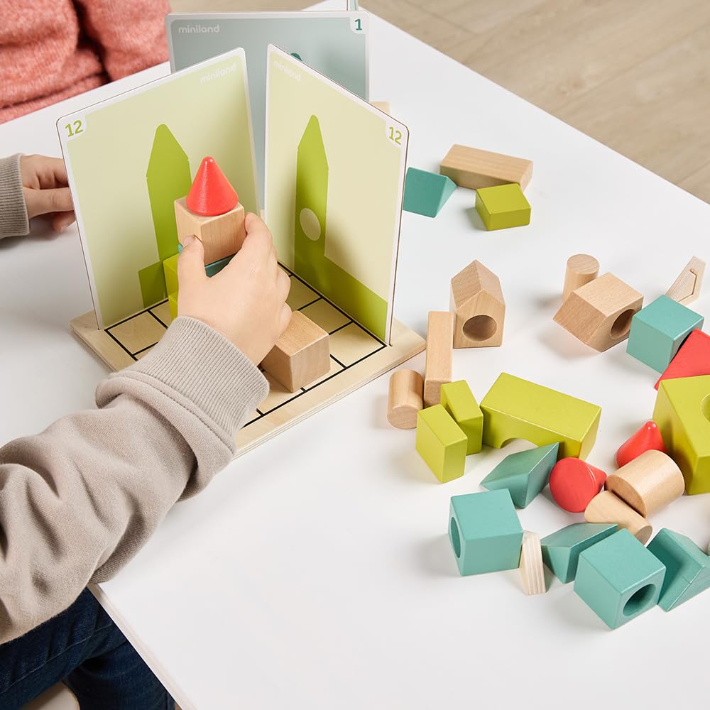 Miniland Shapes Shadows gioco logica legno 12 sfide 5 anni