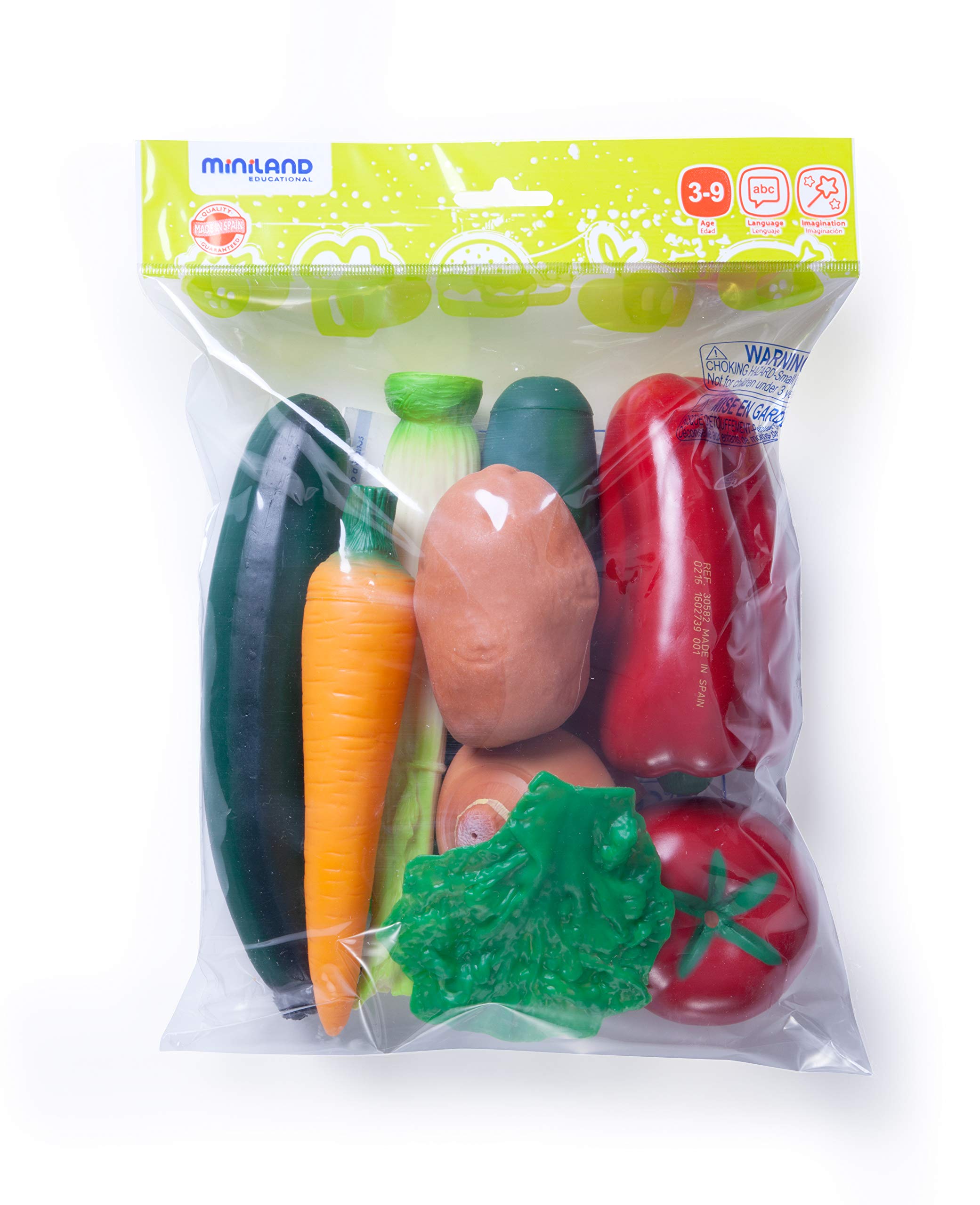 Miniland 936126 Borsa Verdure Giocattolo 11 Pezzi Gioco Cucina