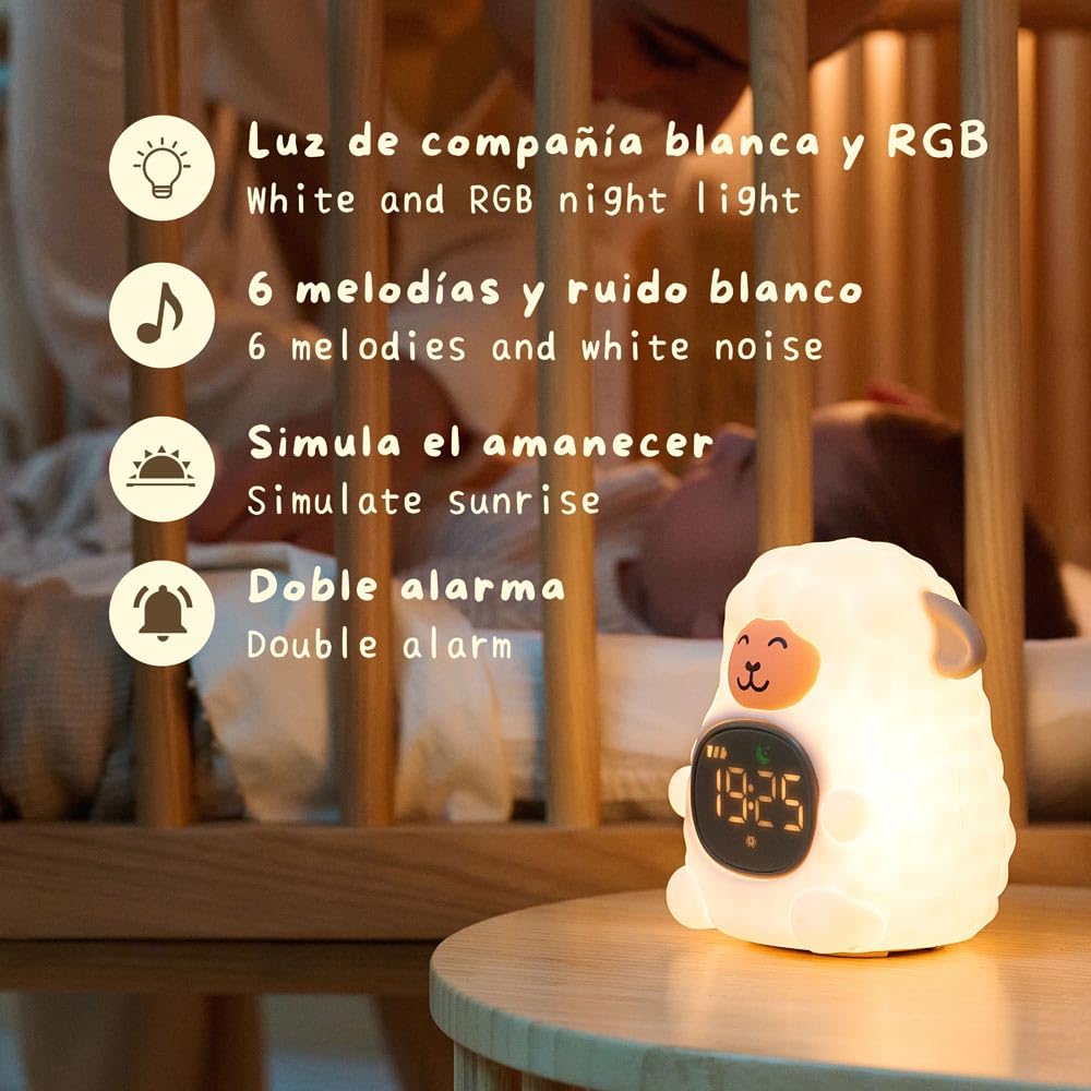 Miniland Time to Sleep luce notturna sleep trainer rgb alba
