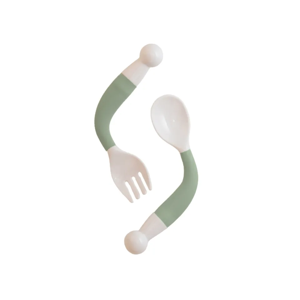BoJungle Food Bendable Spoon Fork posate Jade autosvezzamento