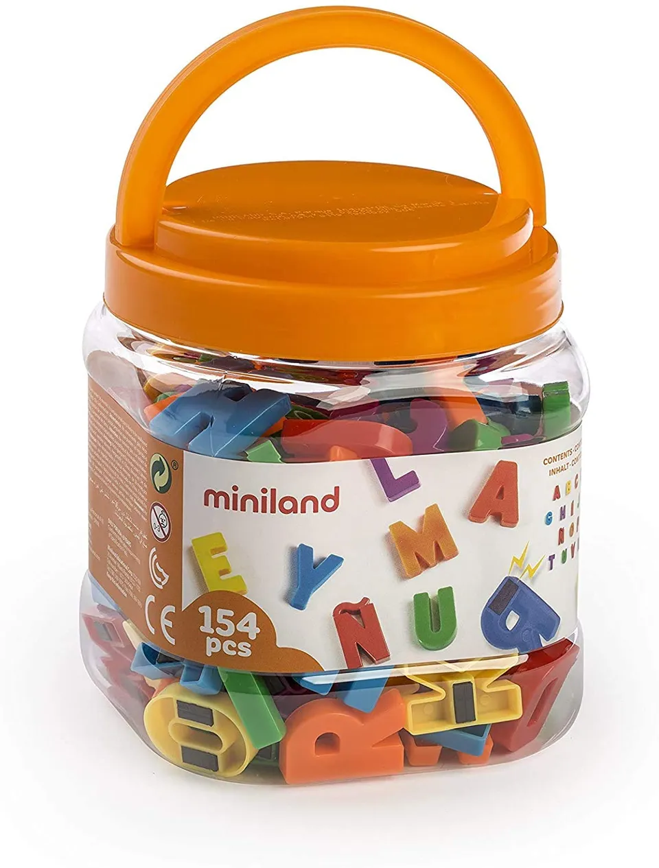 Miniland 97911 lettere magnetiche didattiche set 154 pezzi