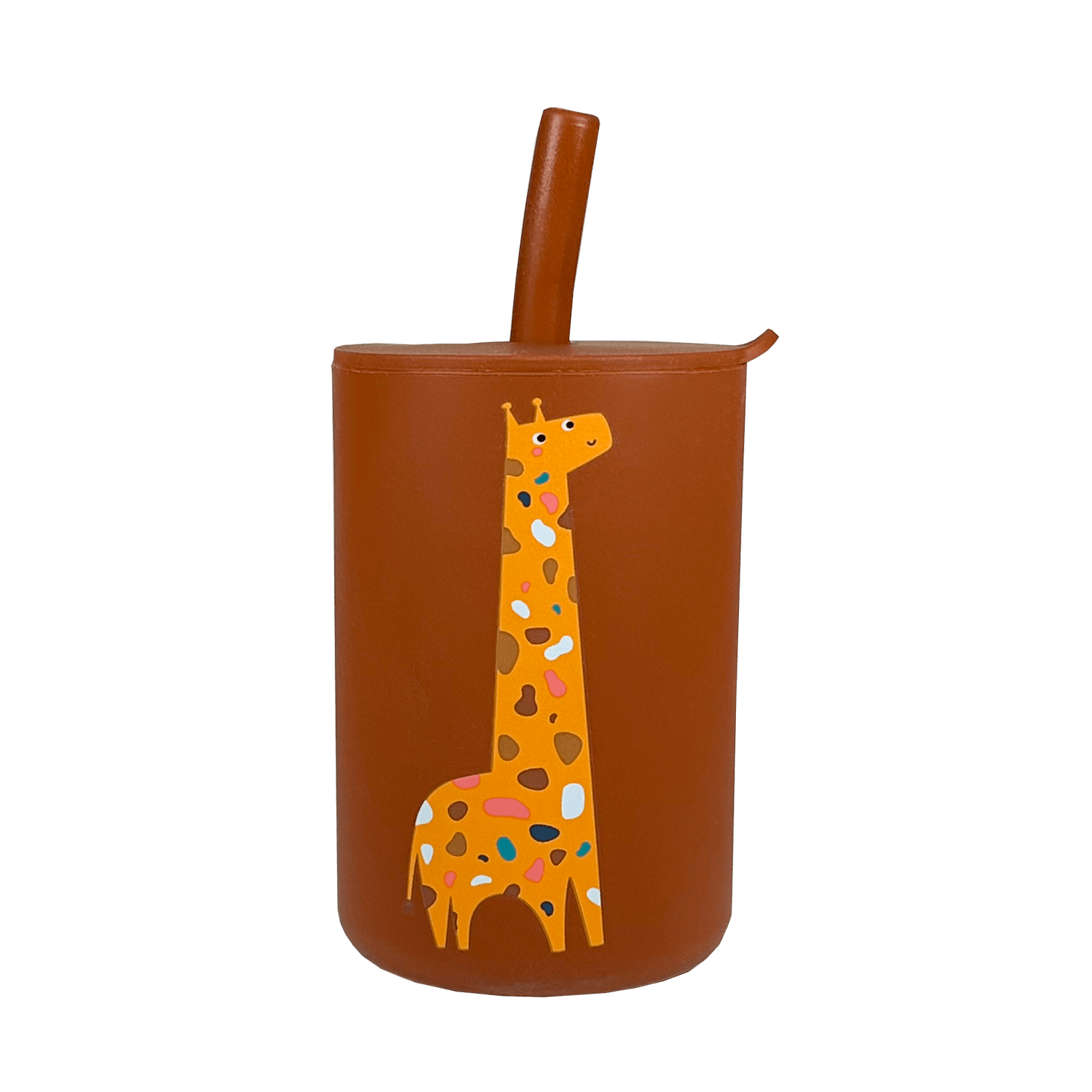 Youly Rietjesbekers Bicchiere Cannuccia Giraffa Silicone