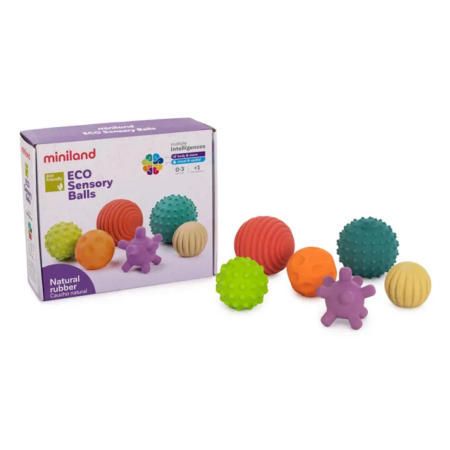 Miniland Palline Sensoriali gomma naturale presa facile