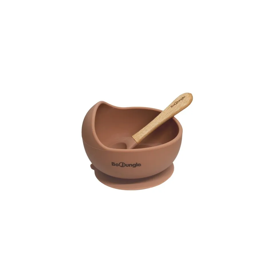 BoJungle B-Suction Bowl ciotola ventosa silicone terracotta + cucchiaio