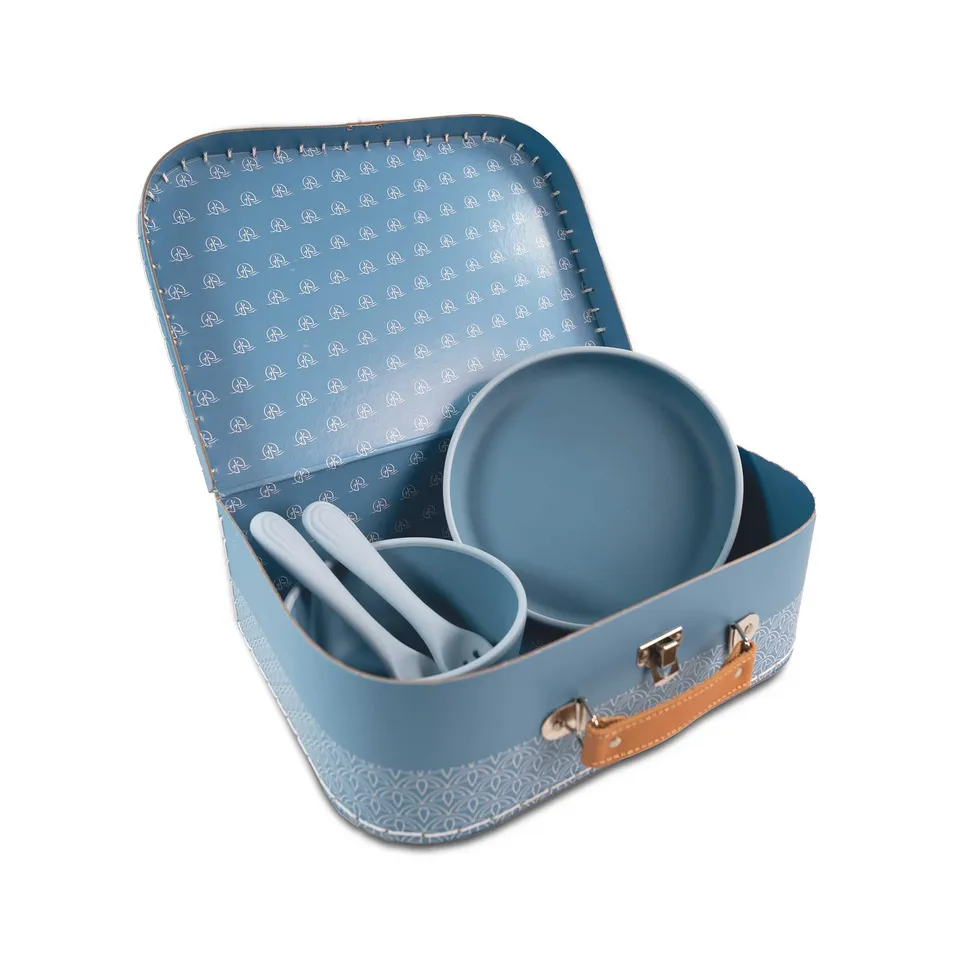 Mizu Baby Taiki Food Set Blu Pappa Silicone Ventosa 4 Pezzi