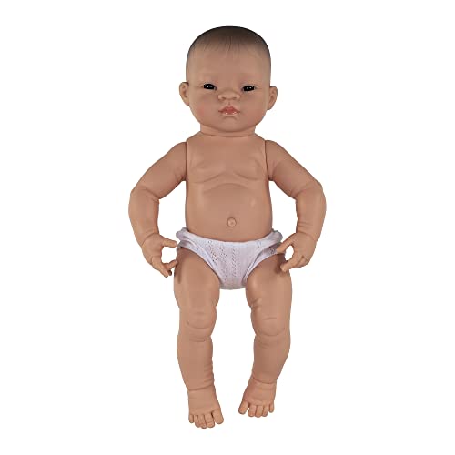 Miniland Bambola Neonato Asiatico 40 cm vinile vaniglia
