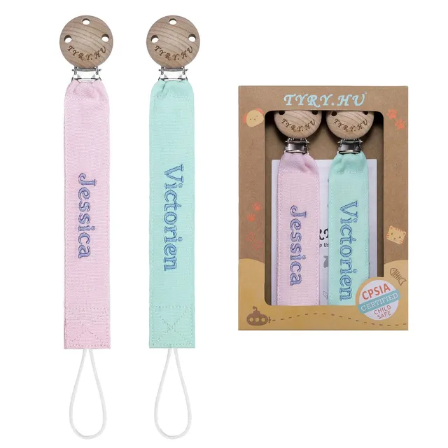 TYRY.HU Customize Name catenella portaciuccio rosa ciano 2 pezzi
