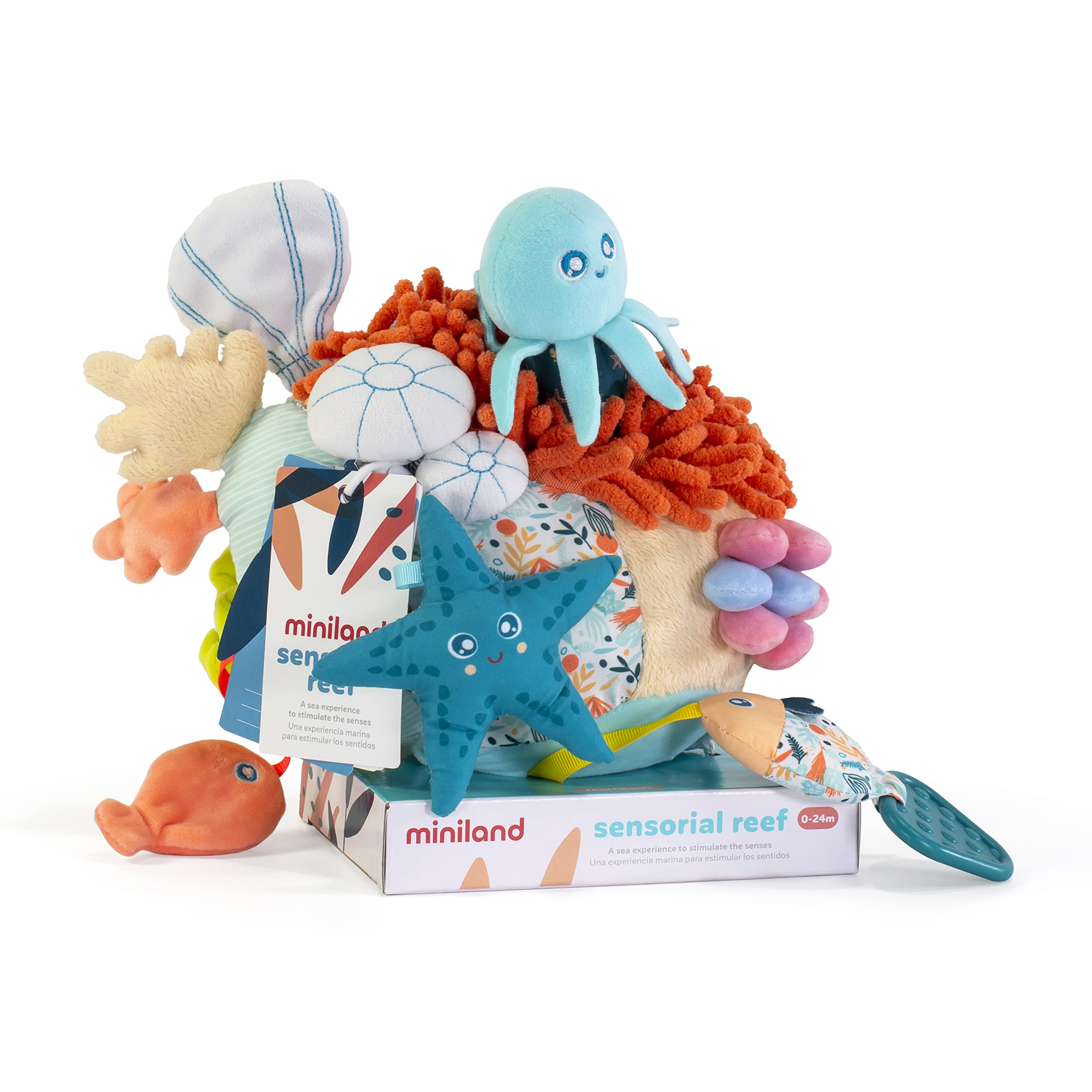 Miniland Sensorial Reef Peluche Sensoriale Neonati Sonaglio