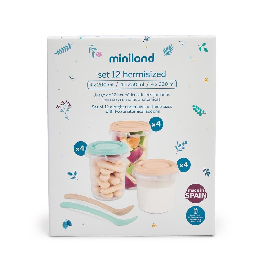 Miniland Alimentazione Hermisized set 12 contenitori 200 250 330ml