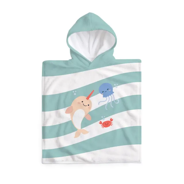 Miniland Bagno poncho cotone cappuccio mare bambini assorbente