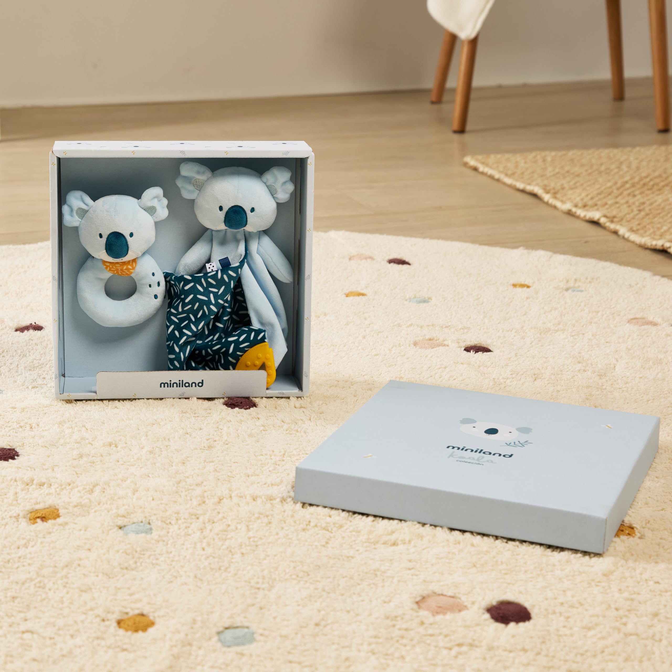 Miniland Riposo Set Regalo Neonato Koala Sonaglio + Peluche