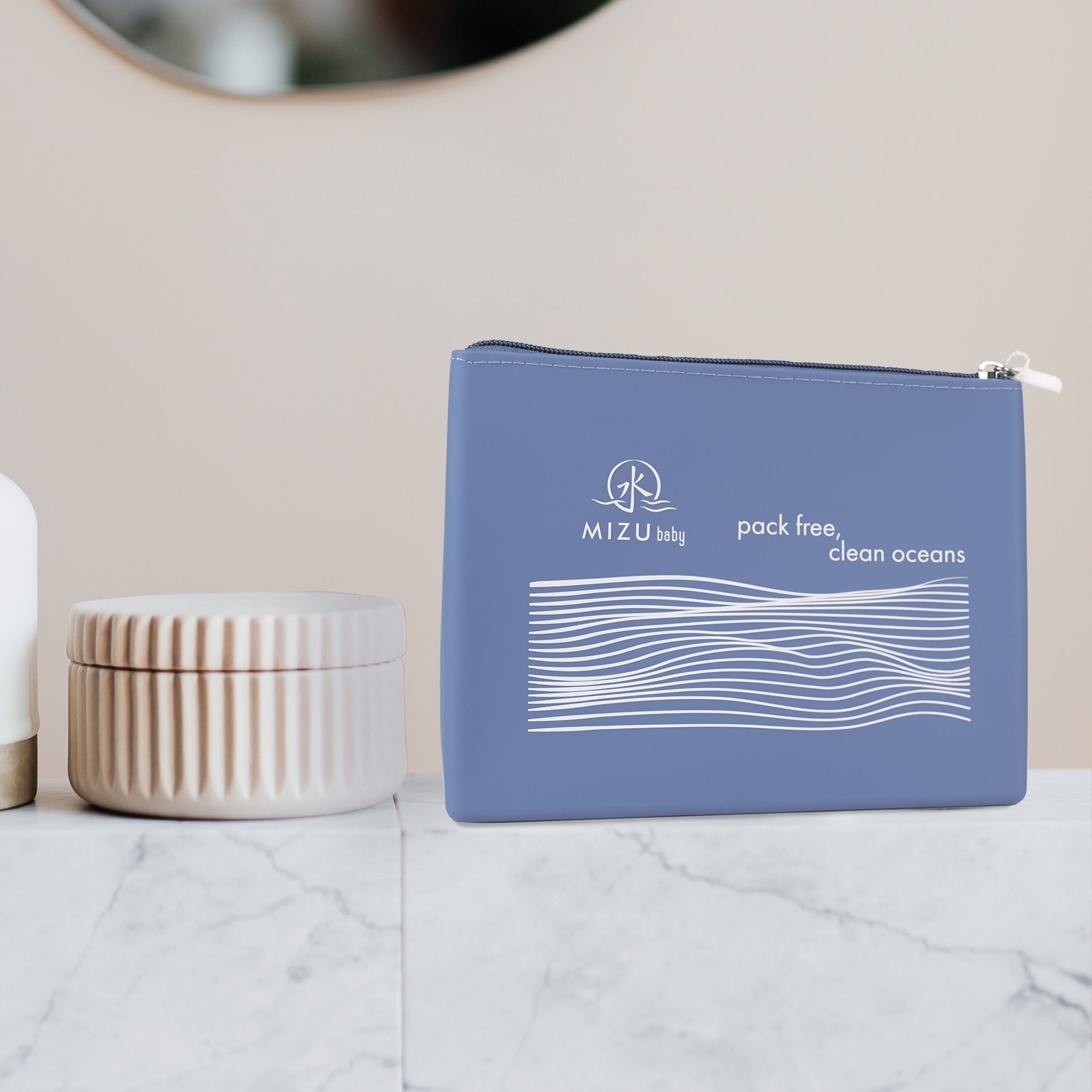 Mizu Baby Mami Blu Mizu pochette silicone impermeabile con zip