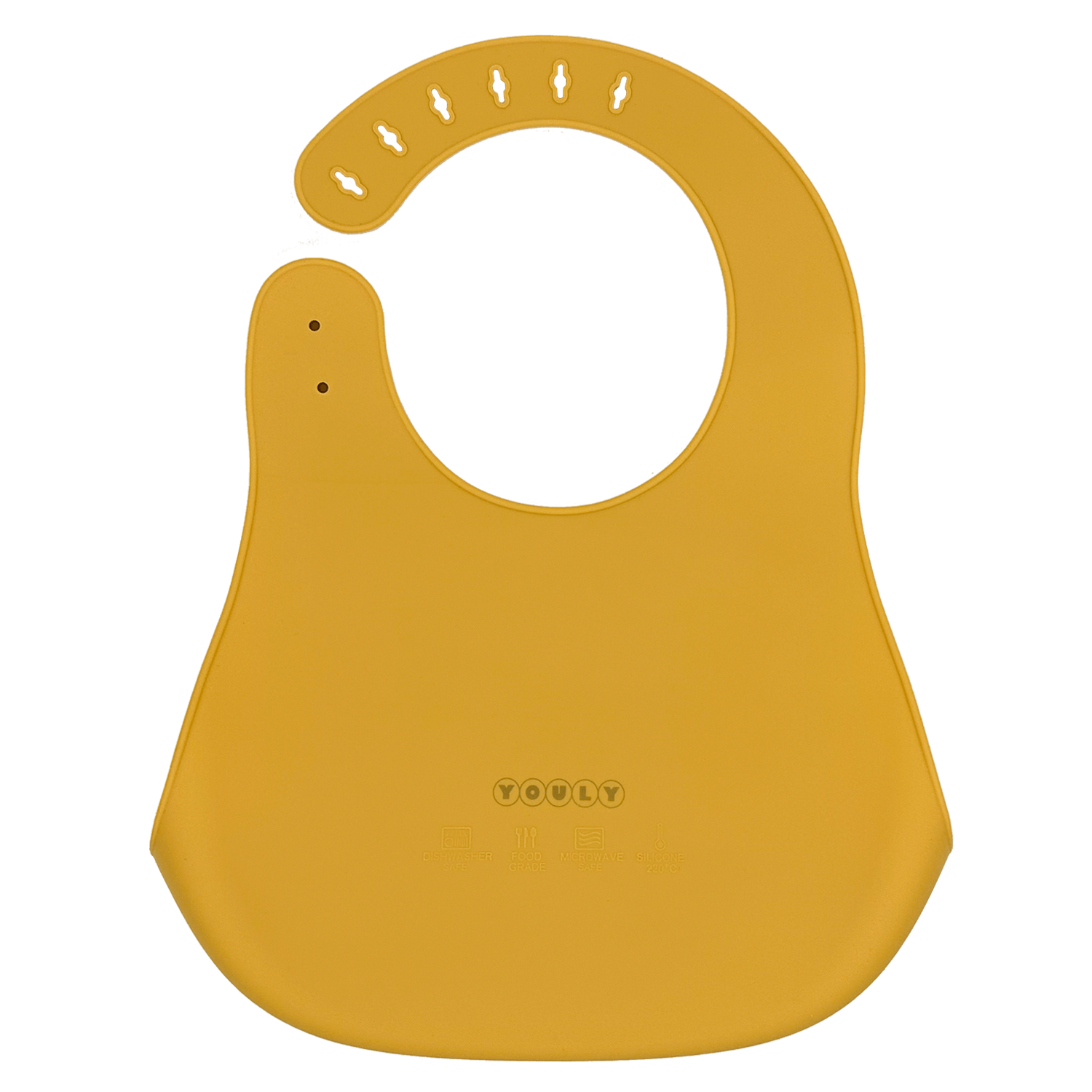 Youly bavaglino con tasca ocra in silicone alimentare