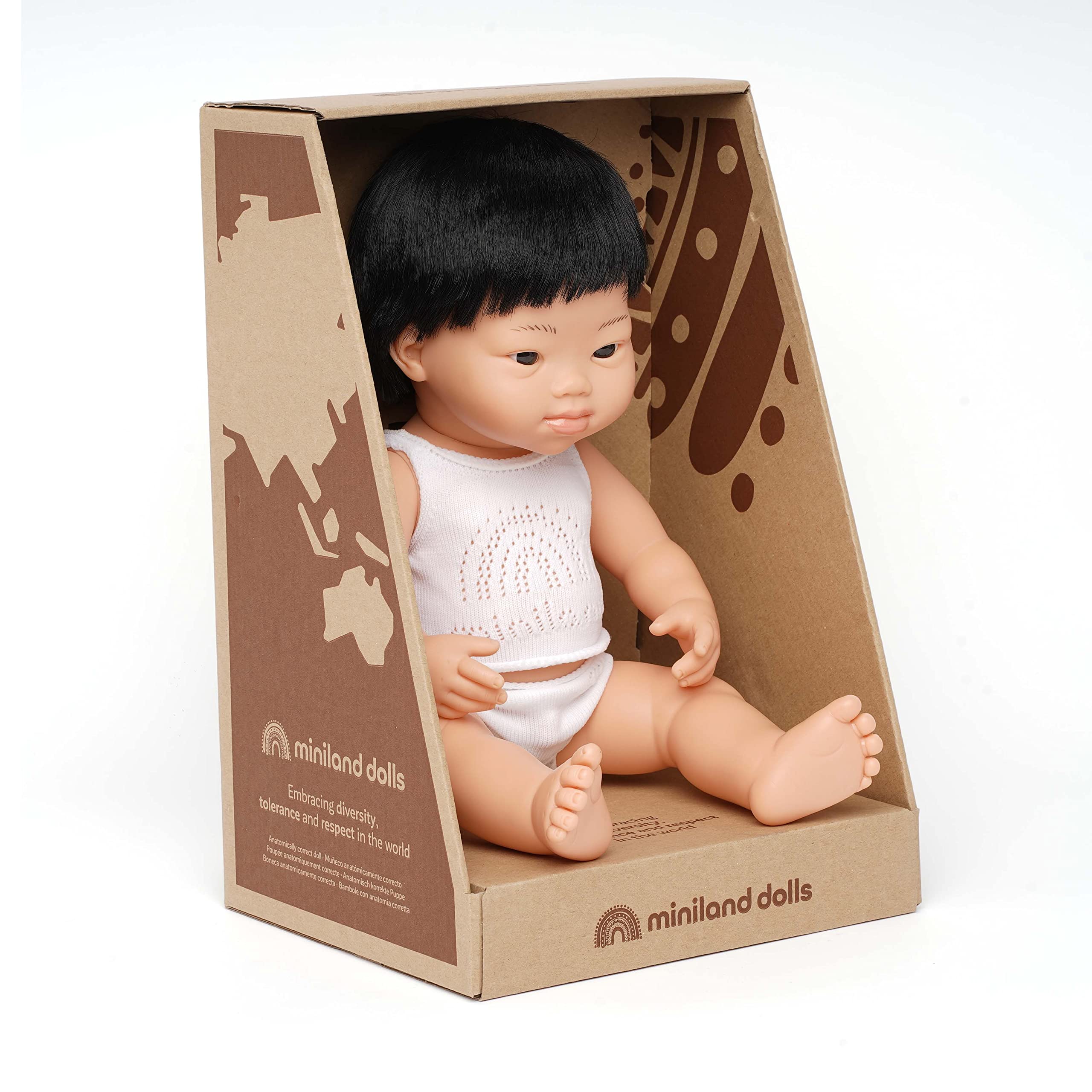 Miniland 31265 Bambolotto Asiatico Down 38 cm Maschio