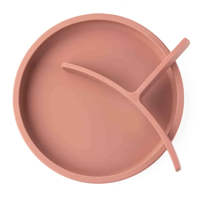 Eco Rascals Silicone Divider Plates Piatto Rosa con divisore