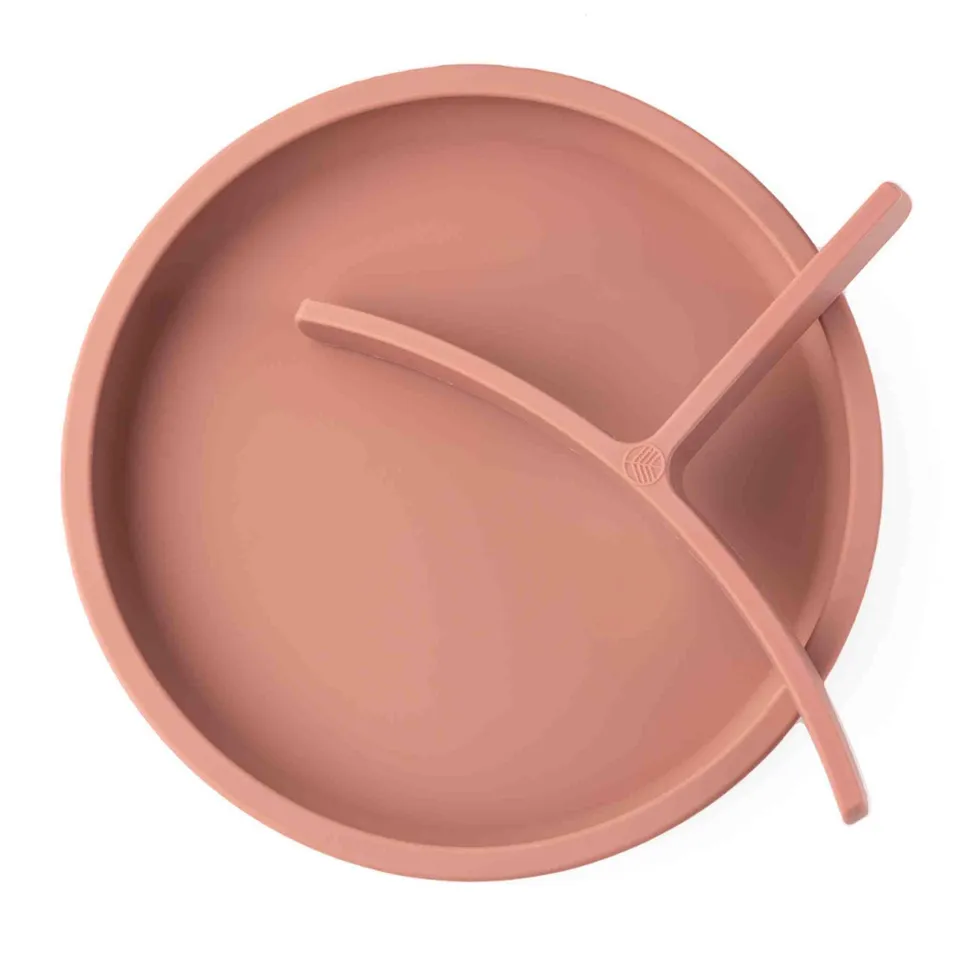 Eco Rascals Silicone Divider Plates Piatto Rosa con divisore