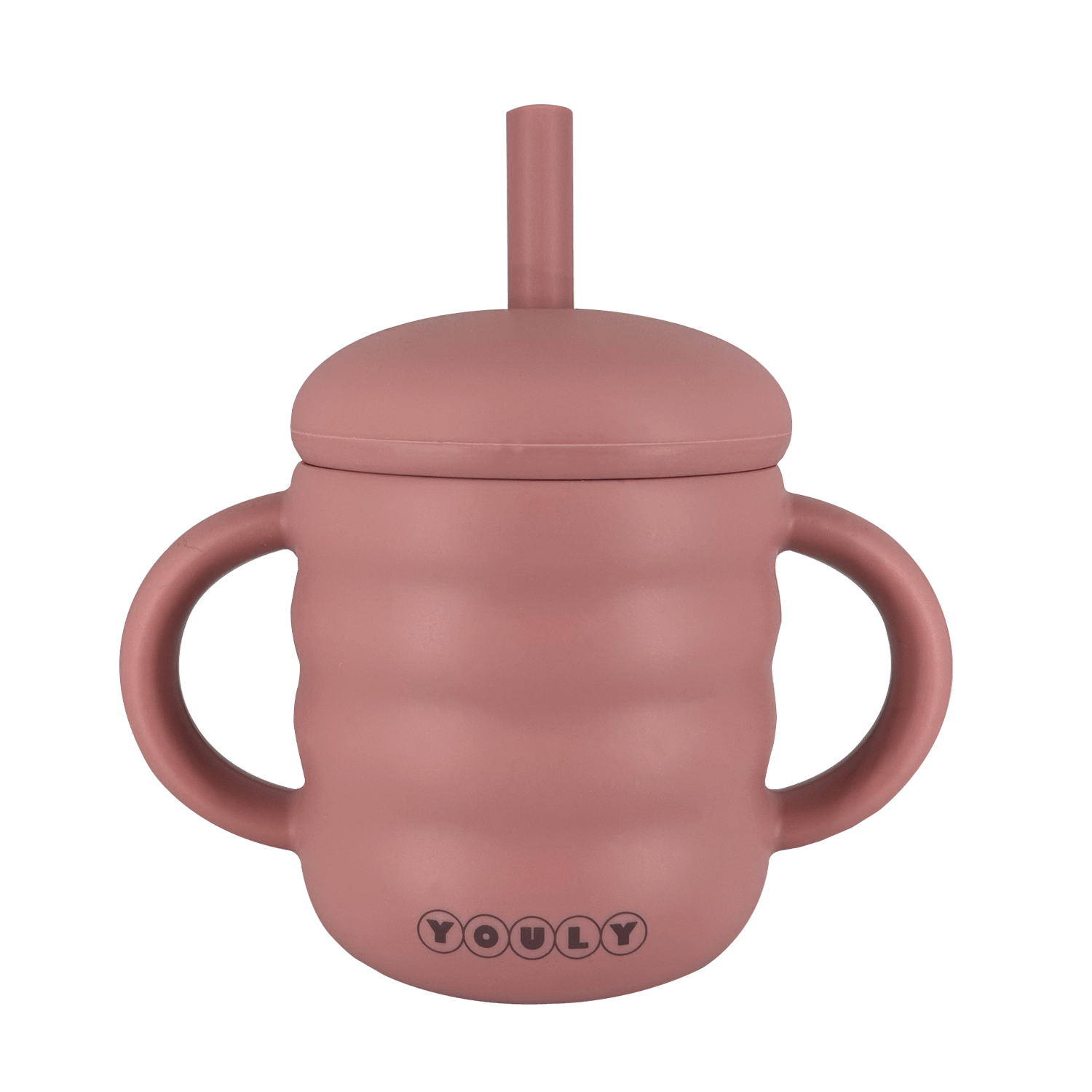 Youly Bubble Tazza con Cannuccia Rosa Vintage in Silicone