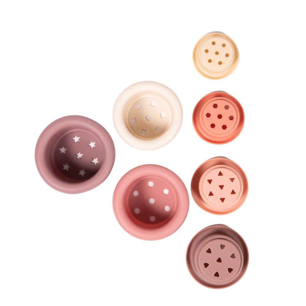 BoJungle Grooming B-Stacking Cups Giochi Bagnetto Rosa Silicone