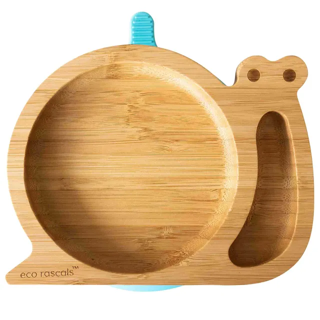 Eco Rascals Bamboo Plates Snail piatto lumaca con ventosa oro