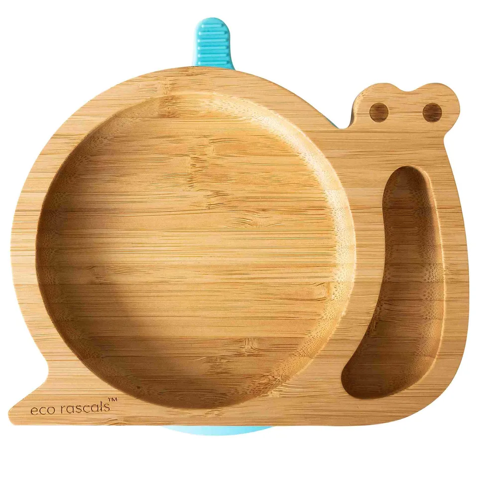 Eco Rascals Bamboo Plates Snail piatto lumaca con ventosa oro
