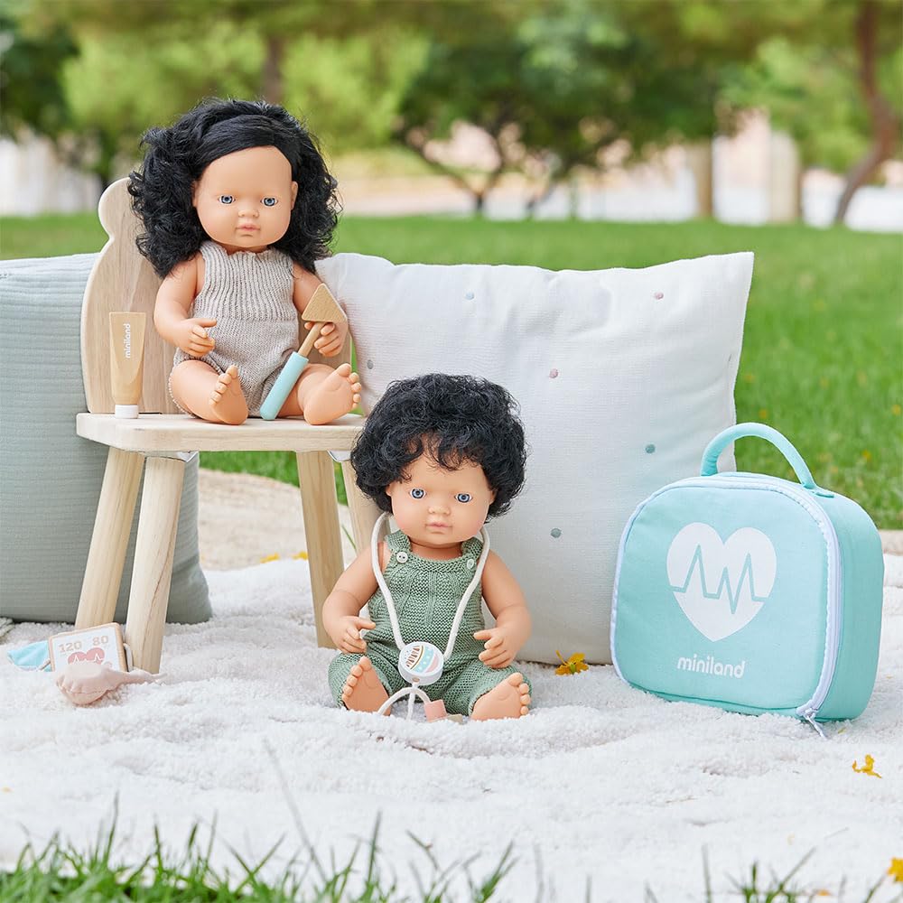 Miniland Bambole Bambola 31262 38 cm Capelli Ricci Neri