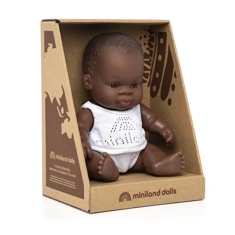 Miniland Bambola Maschio Africano 21 cm Vinile Profumata