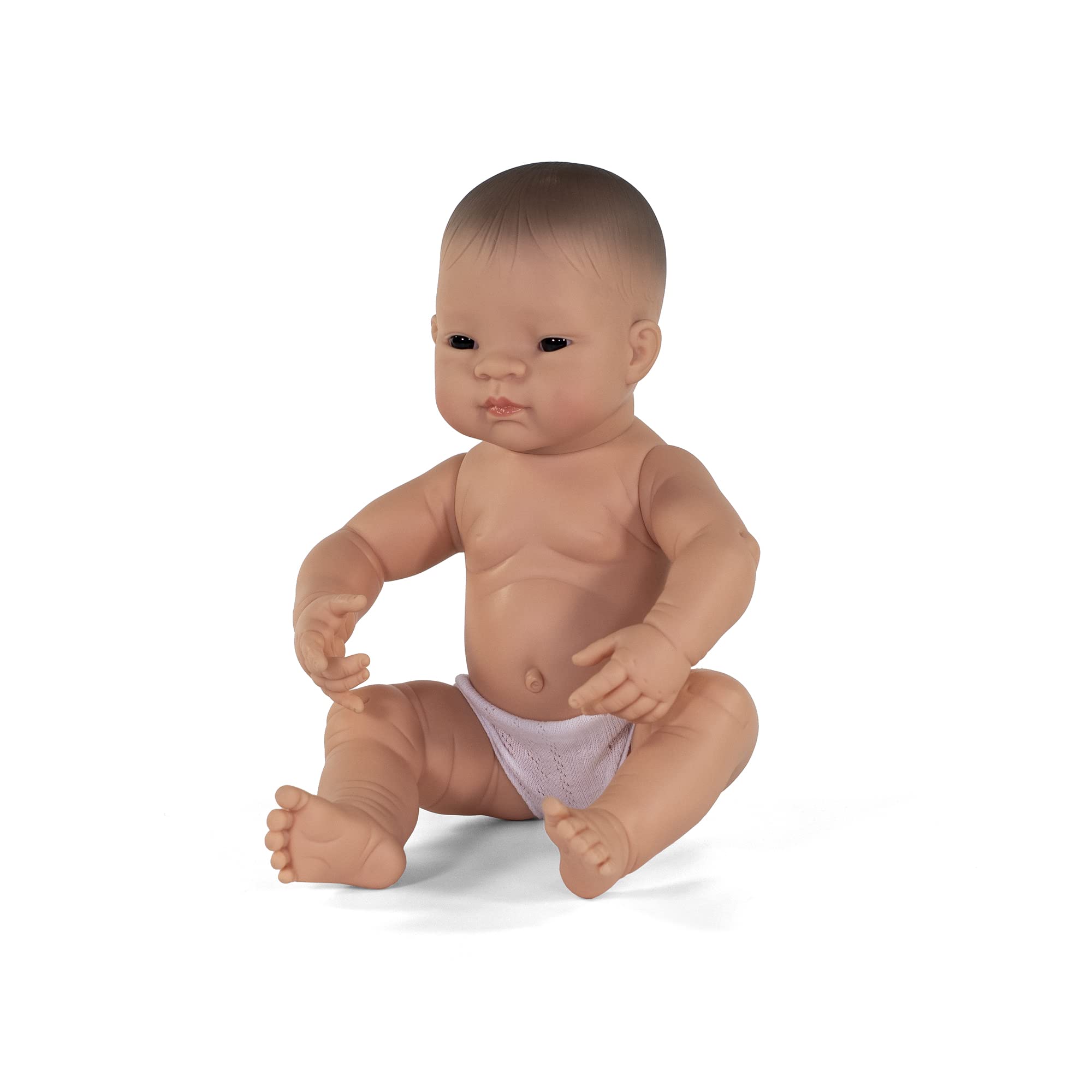 Miniland Bambola Neonato Asiatico 40 cm vinile vaniglia