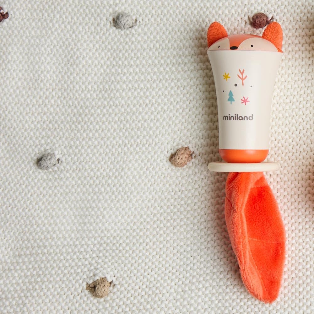 Miniland Foxy Rattle Sonaglio Volpe con Massaggiagengive